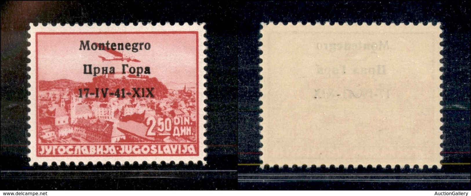 22322 OCCUPAZIONI - MONTENEGRO - 1941 - 2,50 Din (4-Aerea) - Errore X1X - Gomma Integra - Non Catalogato - Autres & Non Classés