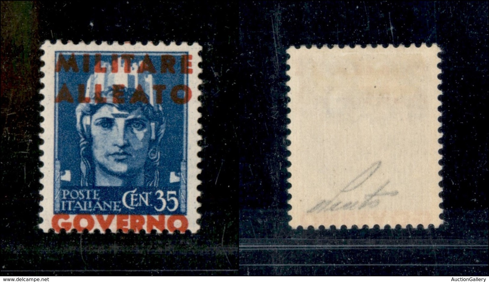 22361 OCCUPAZIONE ANGLO AMERICANA - NAPOLI - 1943 - 35 Cent (11f) - Soprastampa Fortemente Spostata In Alto - Nuovo Con  - Autres & Non Classés