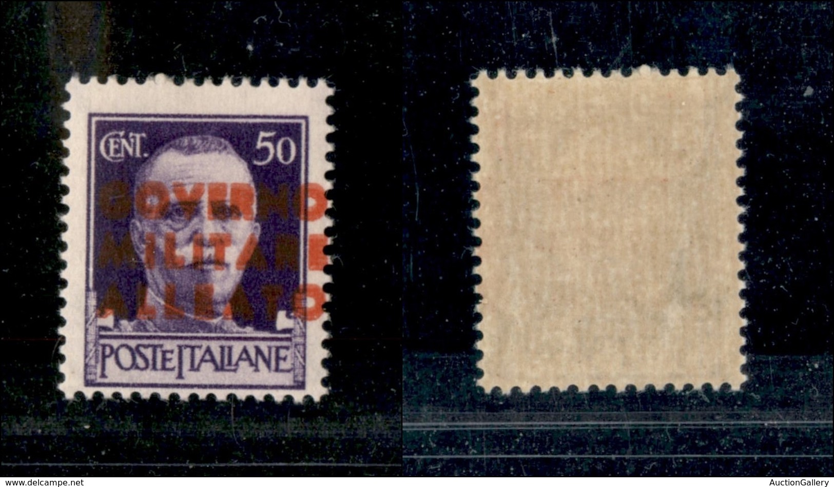 22362 OCCUPAZIONE ANGLO AMERICANA - NAPOLI - 1943 - 50 Cent (12b) - Doppia Soprastampa - Nuovo Con Gomma (300) - Autres & Non Classés