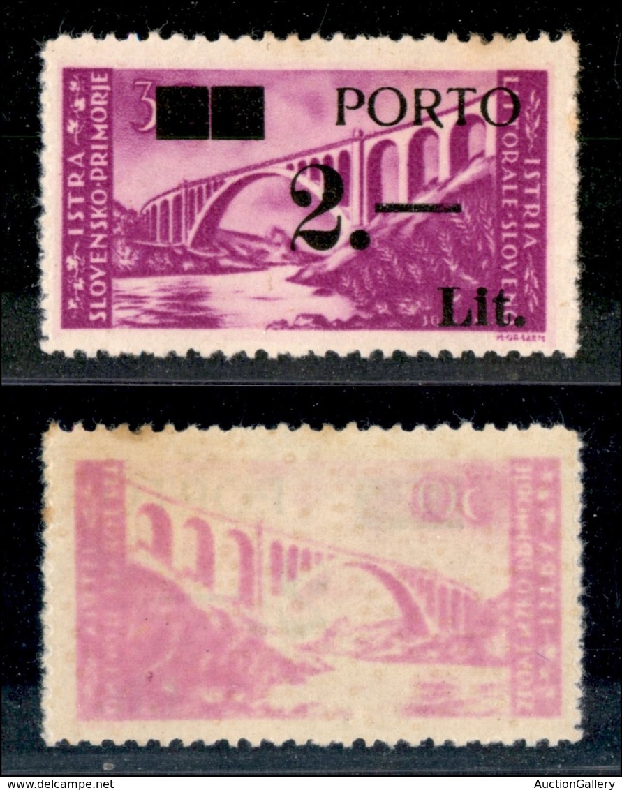 22398 OCCUPAZIONE JUGOSLAVA - ISTRIA E LITORALE SLOVENO - 1946 - Segnatasse - 2 Lire Su 20 (7A/II) - Gomma Integra - Autres & Non Classés