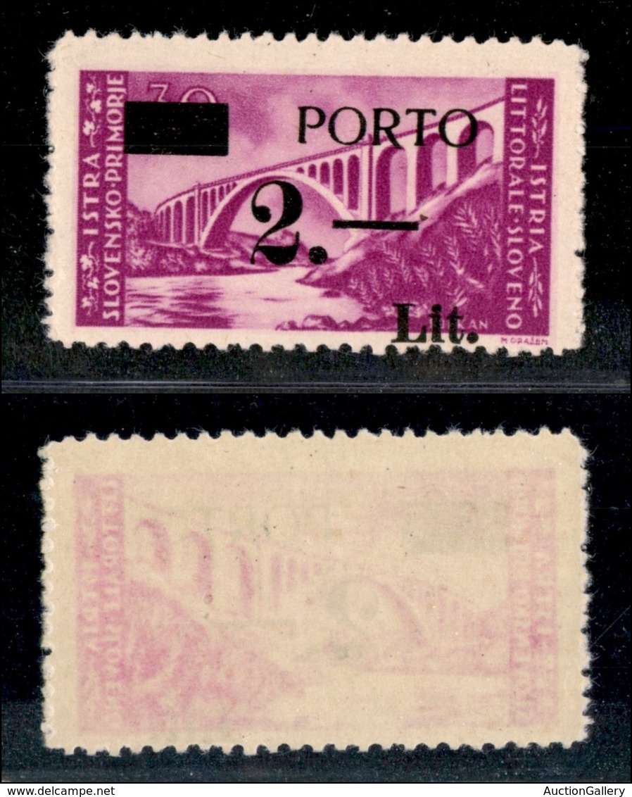 22399 OCCUPAZIONE JUGOSLAVA - ISTRIA E LITORALE SLOVENO - 1946 - Segnatasse - 2 Lire Su 30 (7A Varietà Aa) Con Soprastam - Sonstige & Ohne Zuordnung