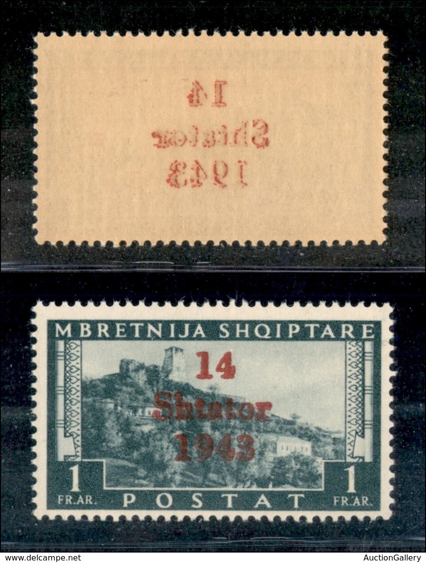 22433 OCCUPAZIONE TEDESCA - ALBANIA - 1943 – 1 Franco (11i) Con Decalco – Gomma Integra (135) - Sonstige & Ohne Zuordnung