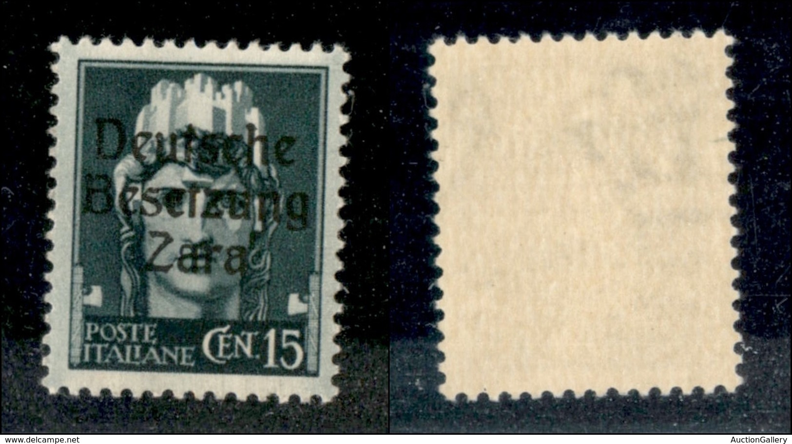 22449 OCCUPAZIONE TEDESCA - ZARA - 1943 – 15 Cent (3/I) – Gomma Integra (50) - Andere & Zonder Classificatie