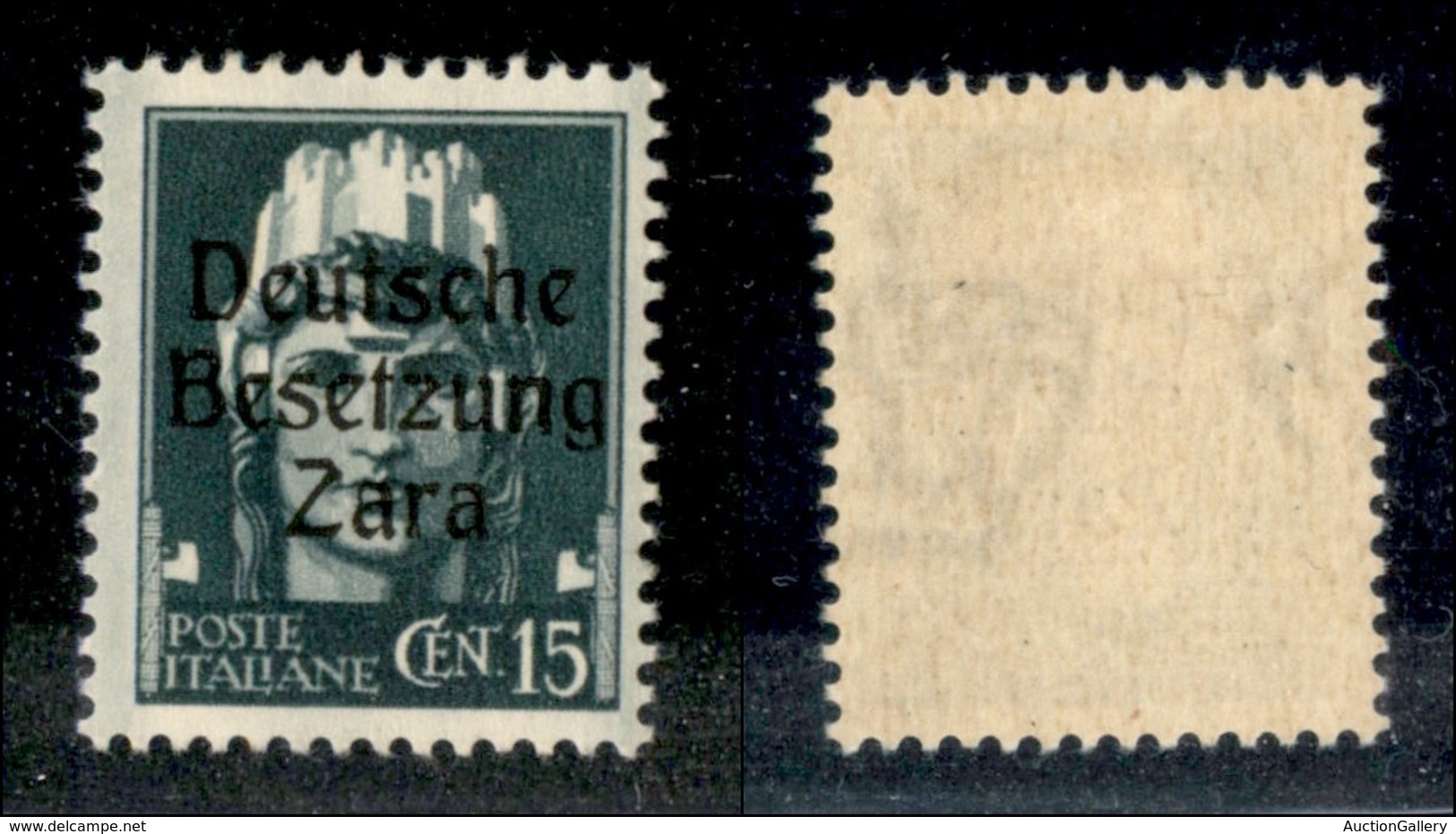 22450 OCCUPAZIONE TEDESCA - ZARA - 1943 – 15 Cent (3/I) – Gomma Originale (25) - Andere & Zonder Classificatie