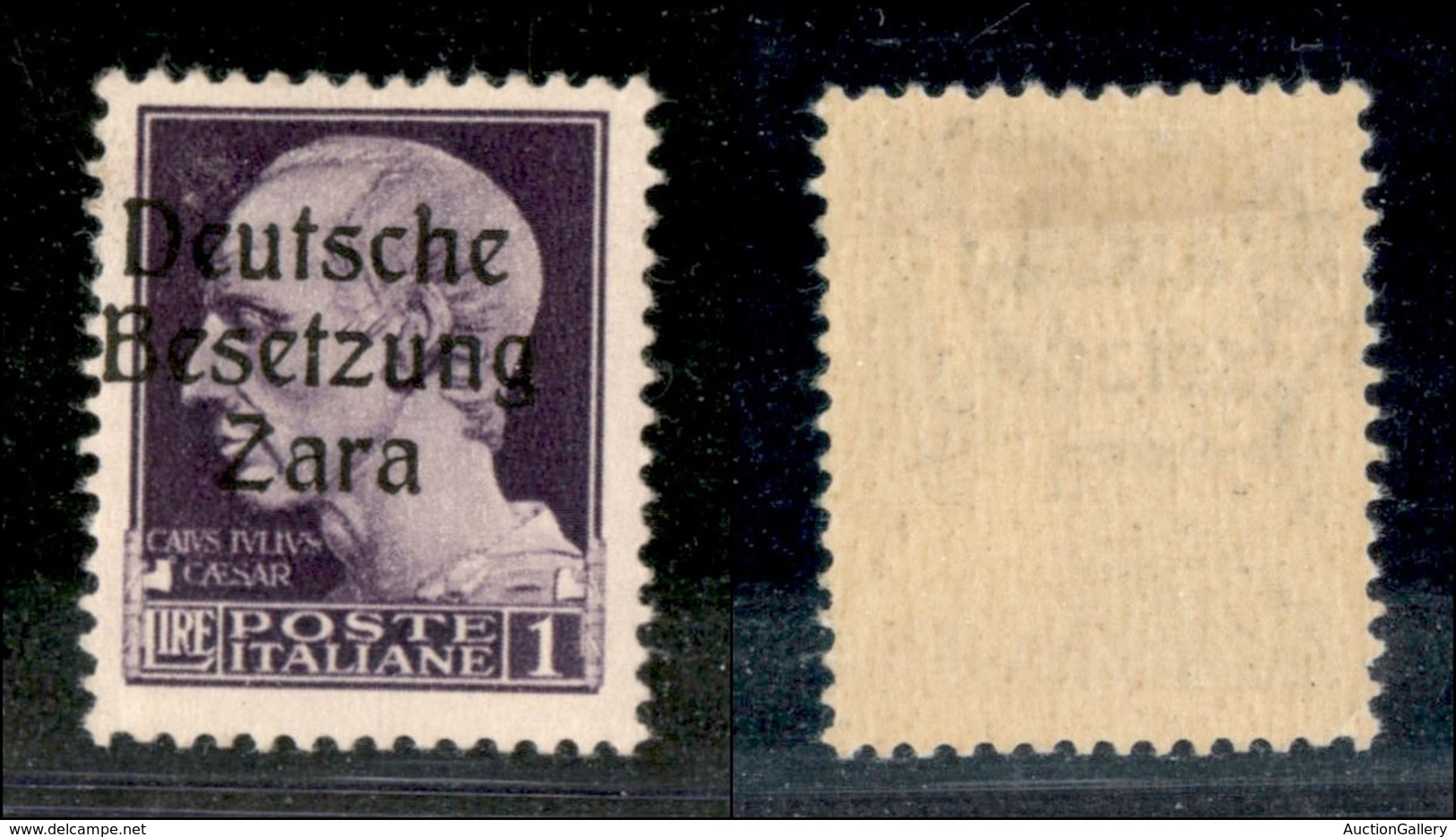 22456 OCCUPAZIONE TEDESCA - ZARA - 1943 – 1 Lira (9/Ie) – Soprastampa A Sinistra – Gomm Originale (350) - Autres & Non Classés