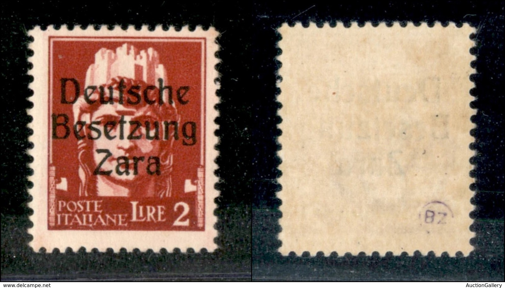 22462 OCCUPAZIONE TEDESCA - ZARA - 1943 – 2 Lire (12/I) – Gomma Originale (110) - Andere & Zonder Classificatie