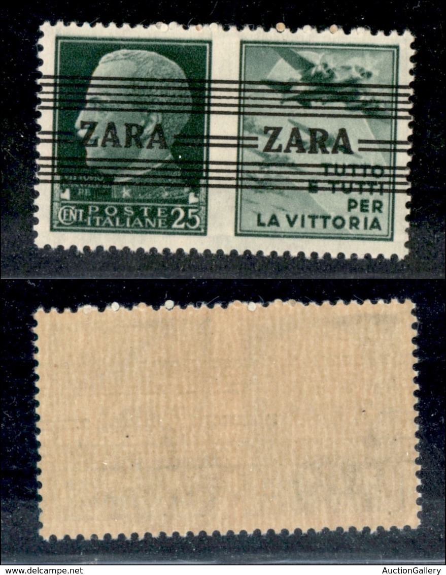 22497 OCCUPAZIONE TEDESCA - ZARA - 1943 - 25 Cent Aviazione (29/I) - Gomma Integra (45) - Autres & Non Classés