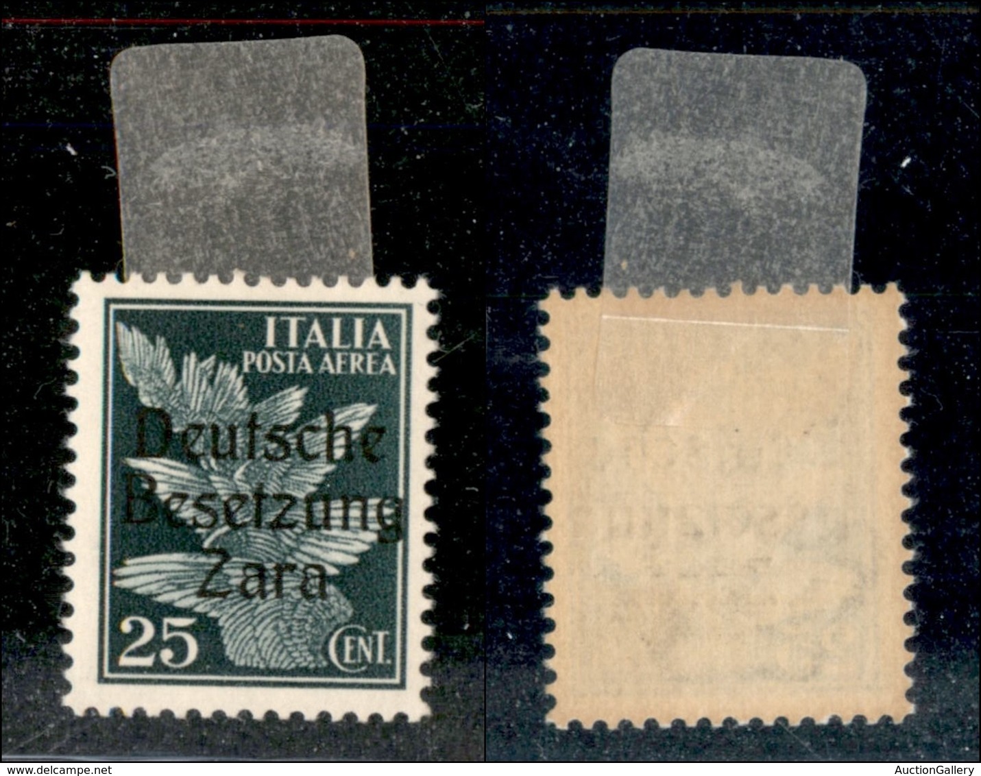 22517 OCCUPAZIONE TEDESCA - ZARA - 1943 - 25 Cent (1/III-Aerea) - Gomma Originale Con Prima Linguella (100) - Autres & Non Classés