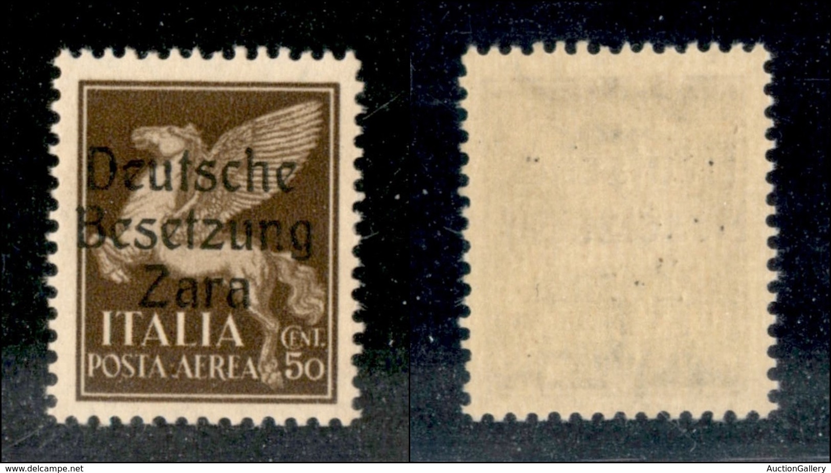 22521 OCCUPAZIONE TEDESCA - ZARA - 1943 - 50 Cent (2/Ic-Aerea) - N Rotta (pos.1) - Gomma Integra (105) - Sonstige & Ohne Zuordnung