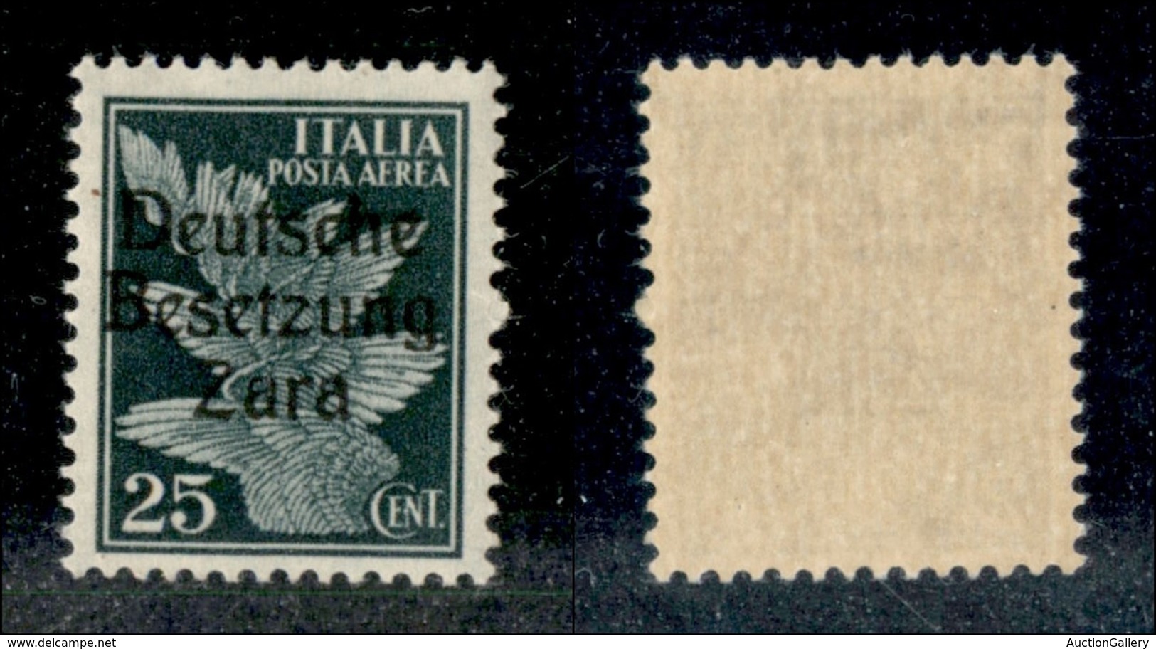 22522 OCCUPAZIONE TEDESCA - ZARA - 1943 - 25 Cent (2/II-Aerea) - Gomma Integra (50) - Autres & Non Classés