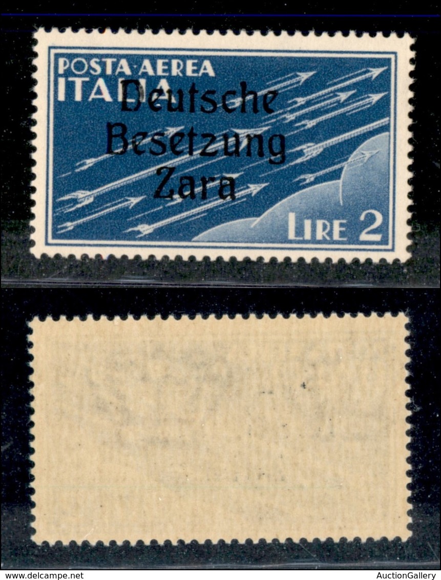 22534 OCCUPAZIONE TEDESCA - ZARA - 1943 - 2 Lire (6q-Aerea) - Z Con Ricciolo (pos.16) - Gomma Integra - Sonstige & Ohne Zuordnung