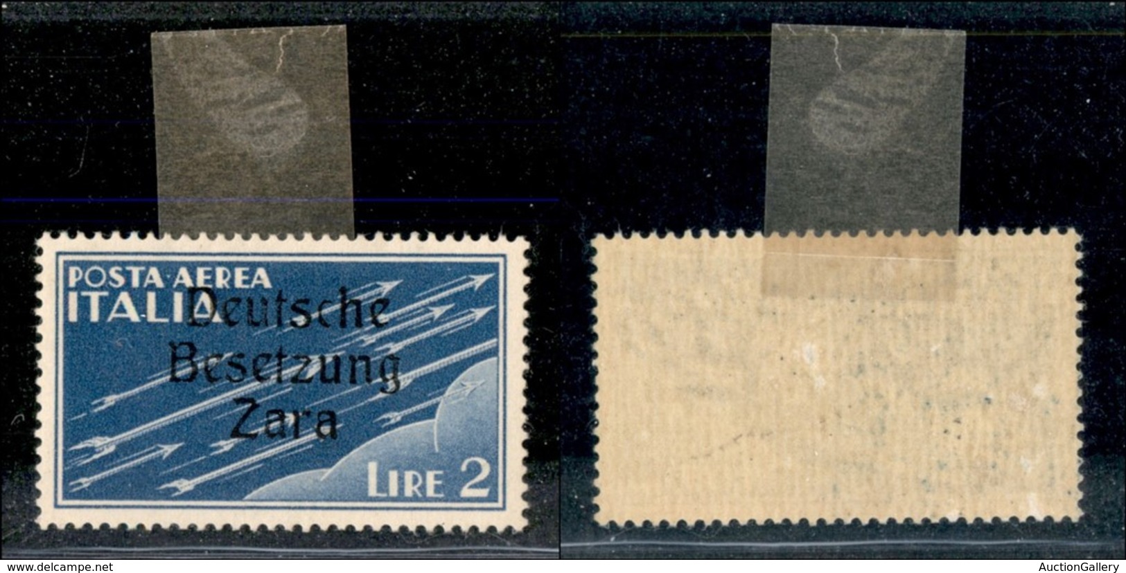 22536 OCCUPAZIONE TEDESCA - ZARA - 1943 - 2 Lire (6t-Aerea) - C + T Strette (pos.24) - Gomma Originale - Sonstige & Ohne Zuordnung