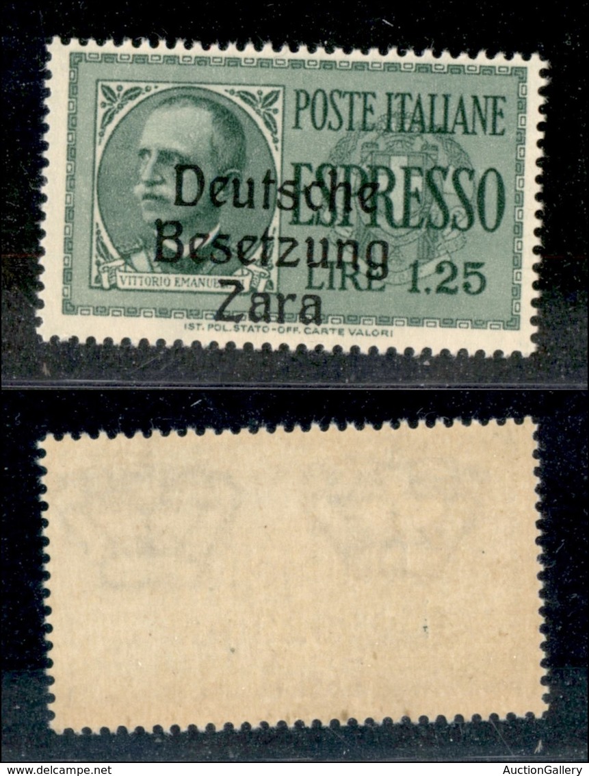 22553 OCCUPAZIONE TEDESCA - ZARA - 1943 - Espressi - 1,25 Lire (1c) Con Soprastampa In Basso - Gomma Originale (300) - Sonstige & Ohne Zuordnung