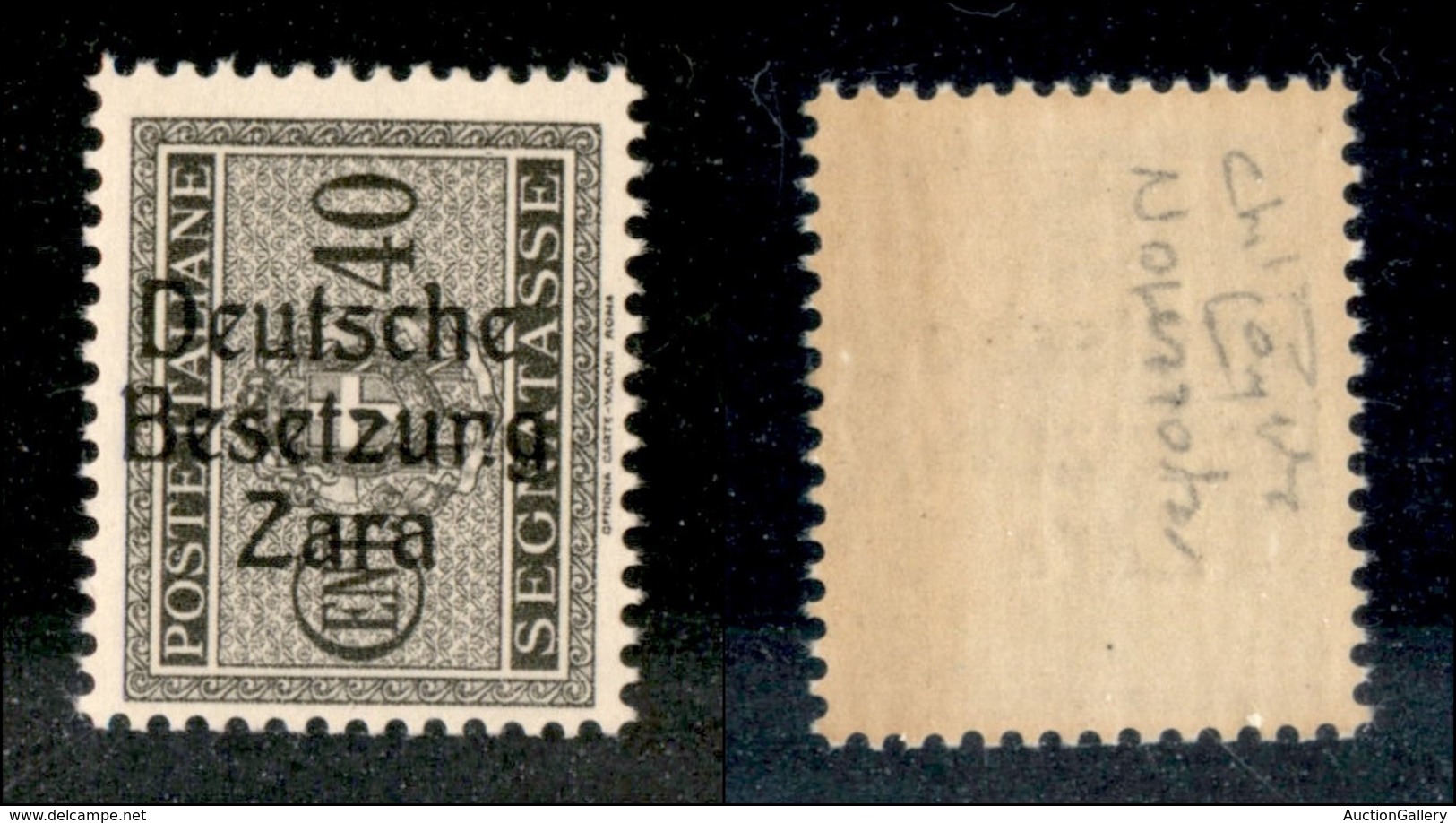 22570 OCCUPAZIONE TEDESCA - ZARA - 1943 - Segnatasse - 40 Cent (6e) - N Rotta (pos.10) - Gomma Integra - Raybaudi (200) - Sonstige & Ohne Zuordnung