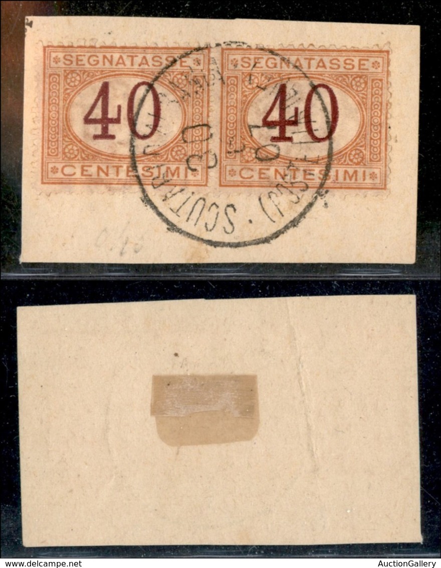 22743 UFFICI POSTALI ESTERO - SCUTARI D'ALBANIA - Coppia Del 40 Cent Segnatasse (24-Regno) Su Frammento Del 30.6.07 - Andere & Zonder Classificatie