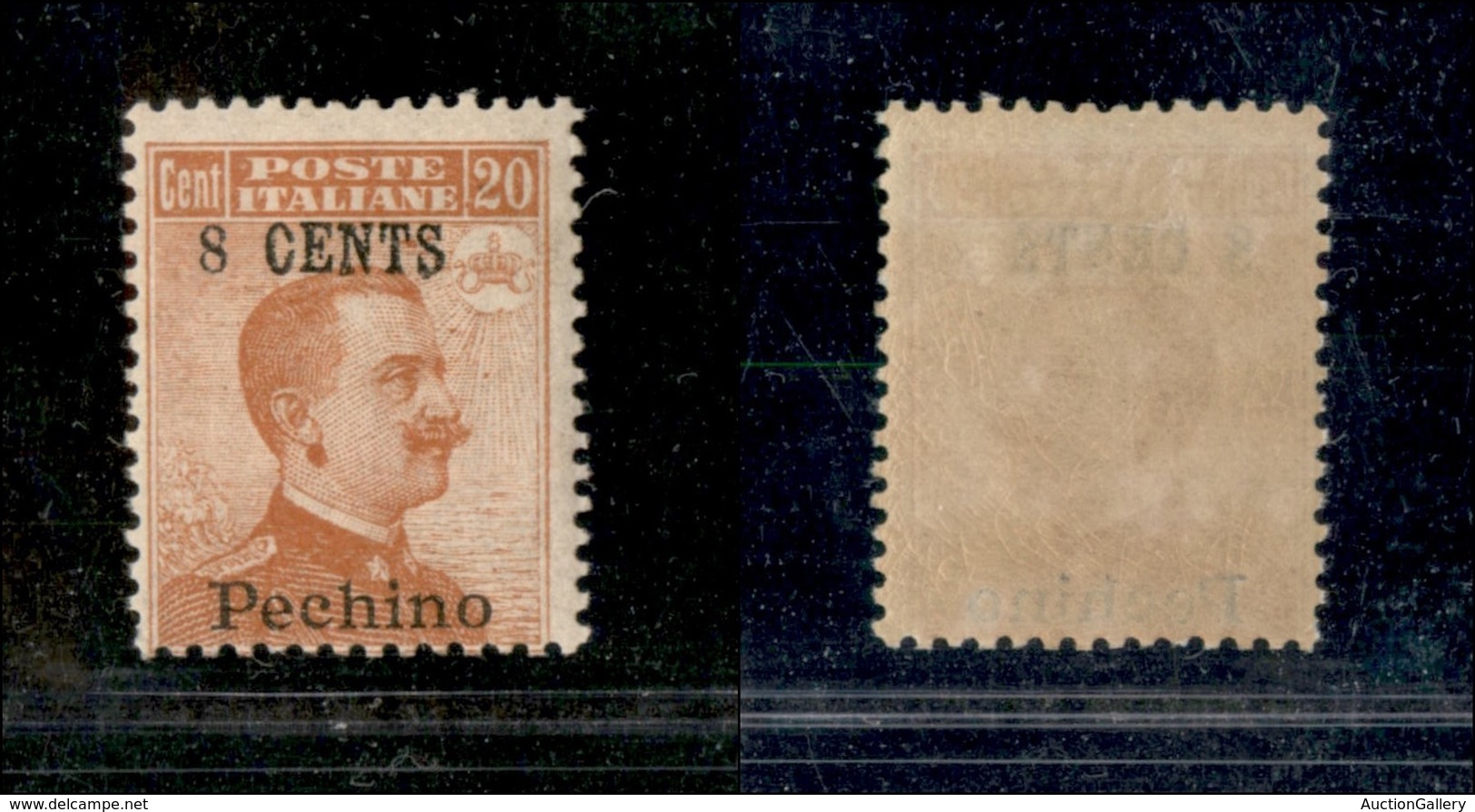 22791 UFFICI POSTALI IN CINA - PECHINO - 1918/1919 - 8 Cent Pechino Su 20 Cent Michetti (23) - Nuovo Con Gomma (100) - Autres & Non Classés