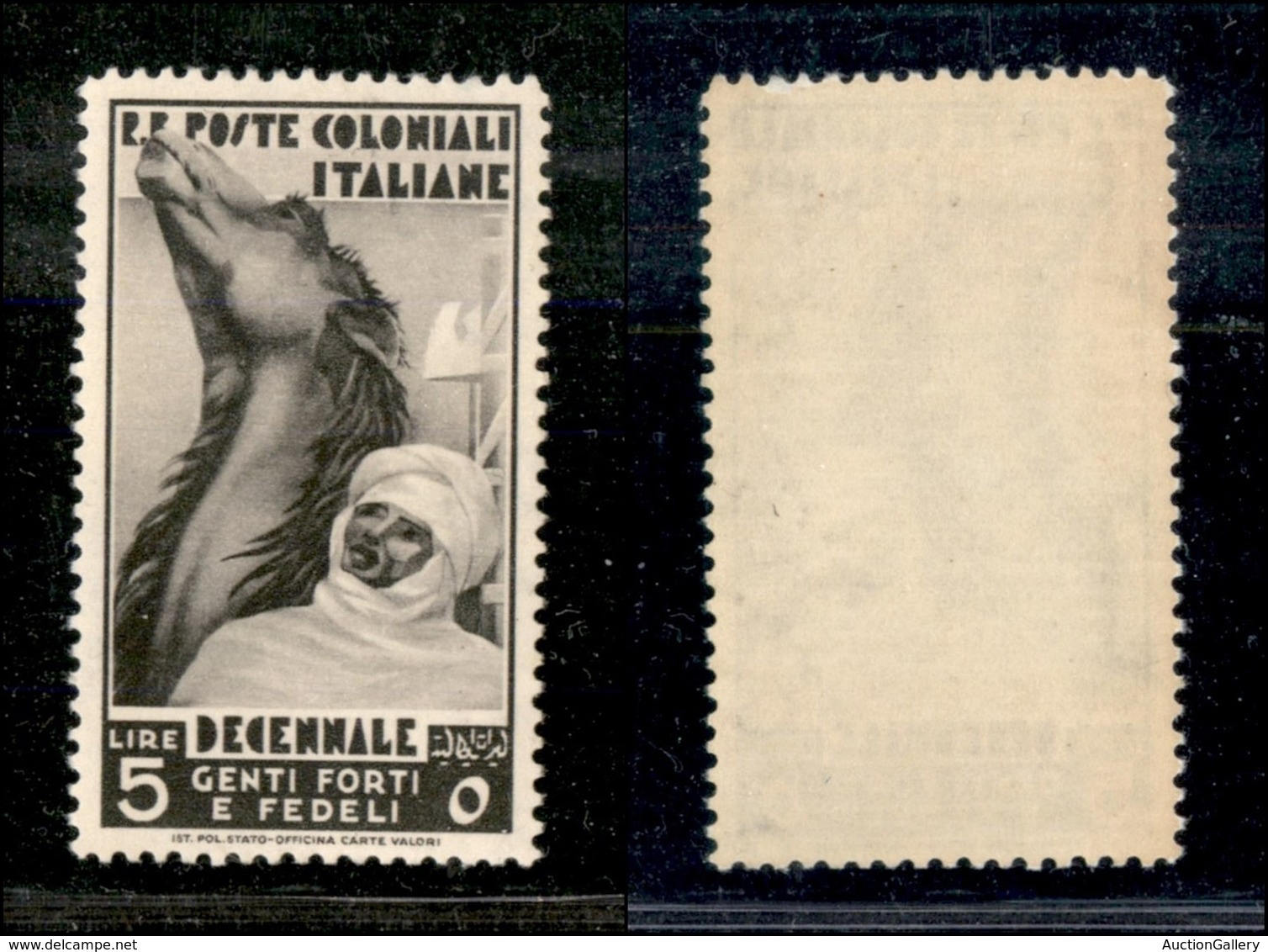 22846 COLONIE ITALIANE - EMISSIONI GENERALI - 1933 - 5 Lire Marcia Su Roma (39) - Invisibile Traccia Di Linguella (30) - Sonstige & Ohne Zuordnung