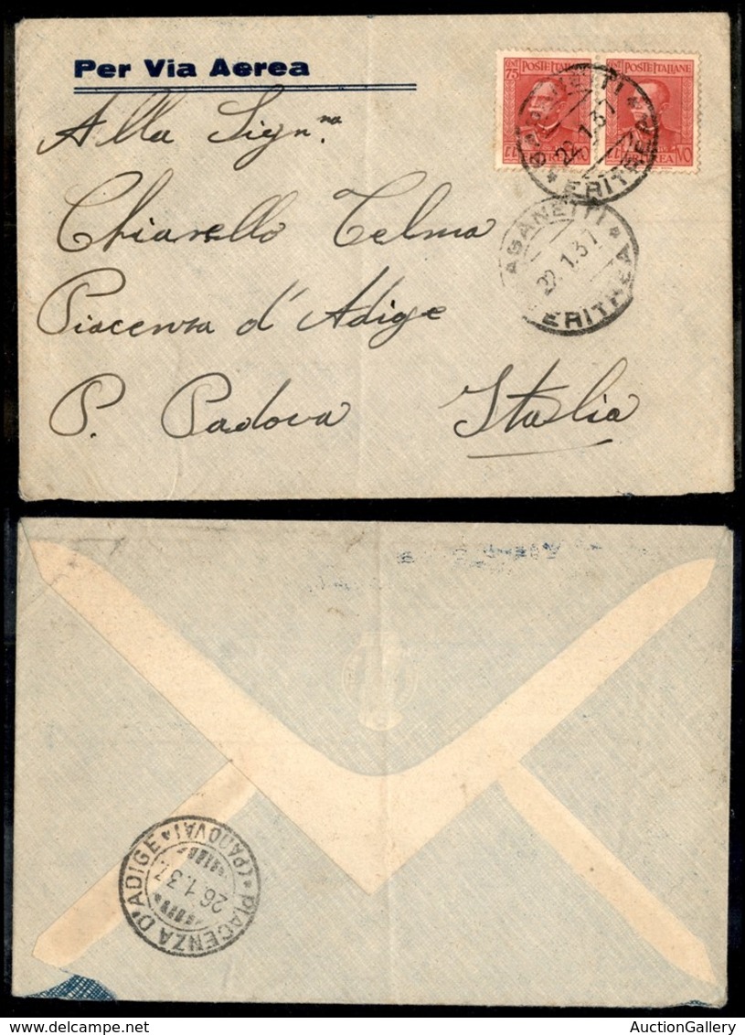 22884 COLONIE ITALIANE - A.O.I. - Saganeiti (P.ti 8) - Aerogramma Per Padova Del 22.1.37 (200 Coppia Eritrea) - Autres & Non Classés