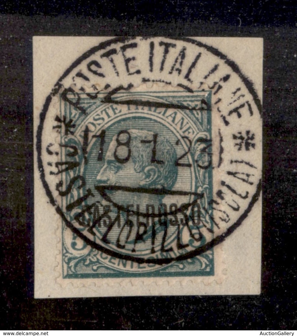 22887 COLONIE ITALIANE - CASTELROSSO - 1922 - 5 Cent Leoni Soprastampato (1) - Su Frammento 18.11.1923 (45) - Sonstige & Ohne Zuordnung