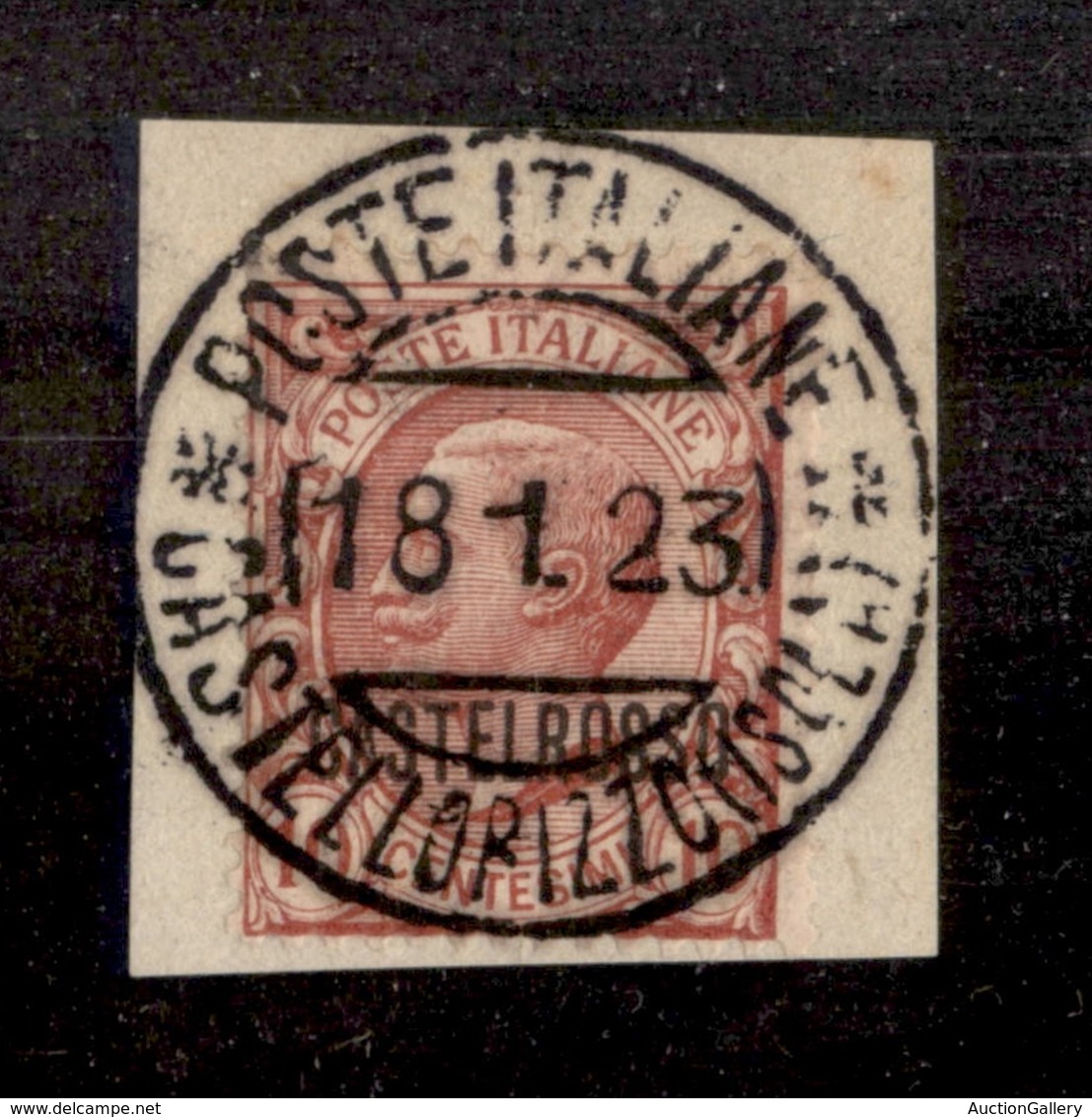 22888 COLONIE ITALIANE - CASTELROSSO - 1922 - 10 Cent Leoni Soprastampato (2) - Su Frammento 18.1.1923 (45) - Sonstige & Ohne Zuordnung