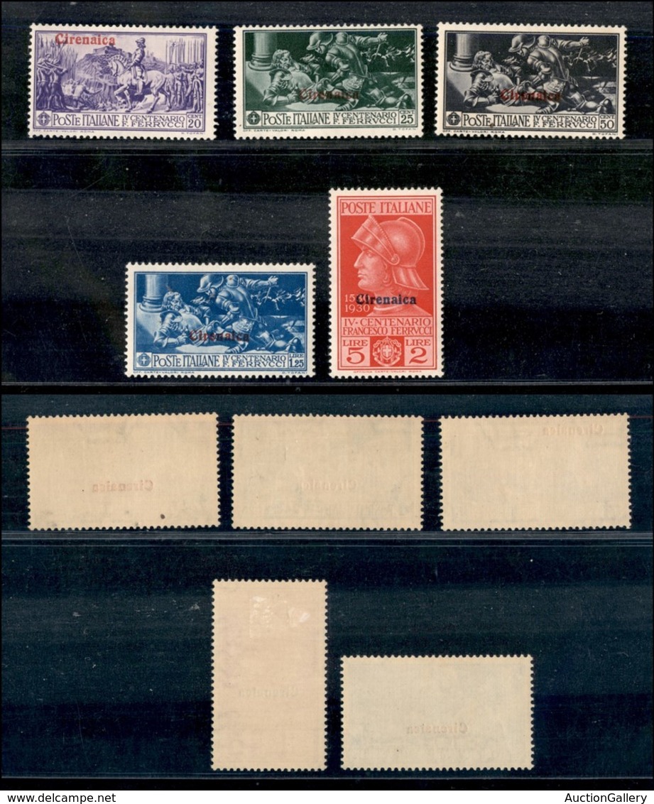 22898 COLONIE ITALIANE - CIRENAICA - 1930 - Ferrucci Soprastampati (63/67) - Serie Completa Di 5 Valori - Nuovi Con Gomm - Sonstige & Ohne Zuordnung