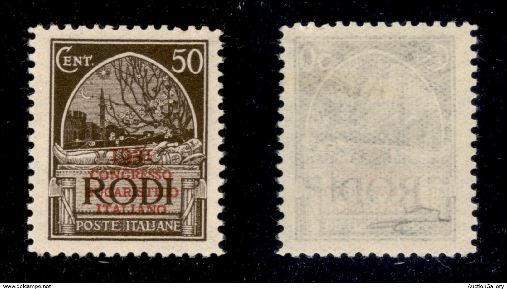 22919 COLONIE ITALIANE - EGEO - 1931 – 50 Cent Pittorica Soprastampato Congresso Eucaristico (35) – Nuovo Con Gomma – In - Autres & Non Classés