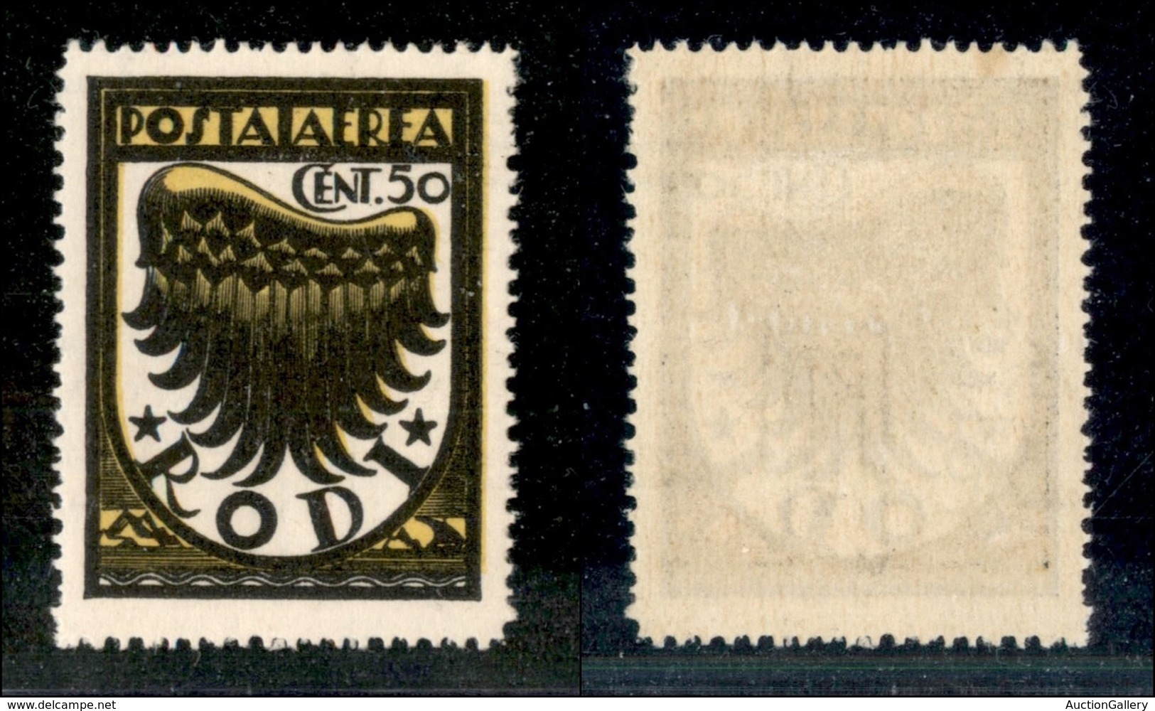 22935 COLONIE ITALIANE - EGEO - 1934 – 50 Cent (30 – Aerea) Con Filigrana Lettere Centrali + Corona Diritta – Non Catalo - Autres & Non Classés