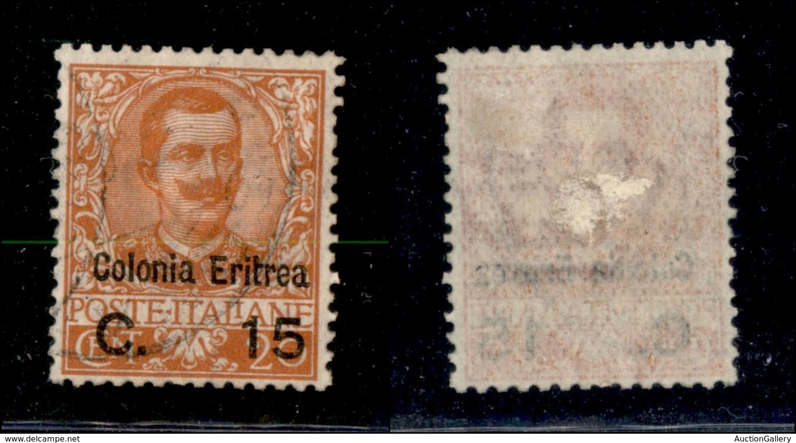 23000 COLONIE ITALIANE - ERITREA - 1905 - 15 Cent Su 20 Cent Floreale Soprastampato (30) - Usato (30) - Autres & Non Classés