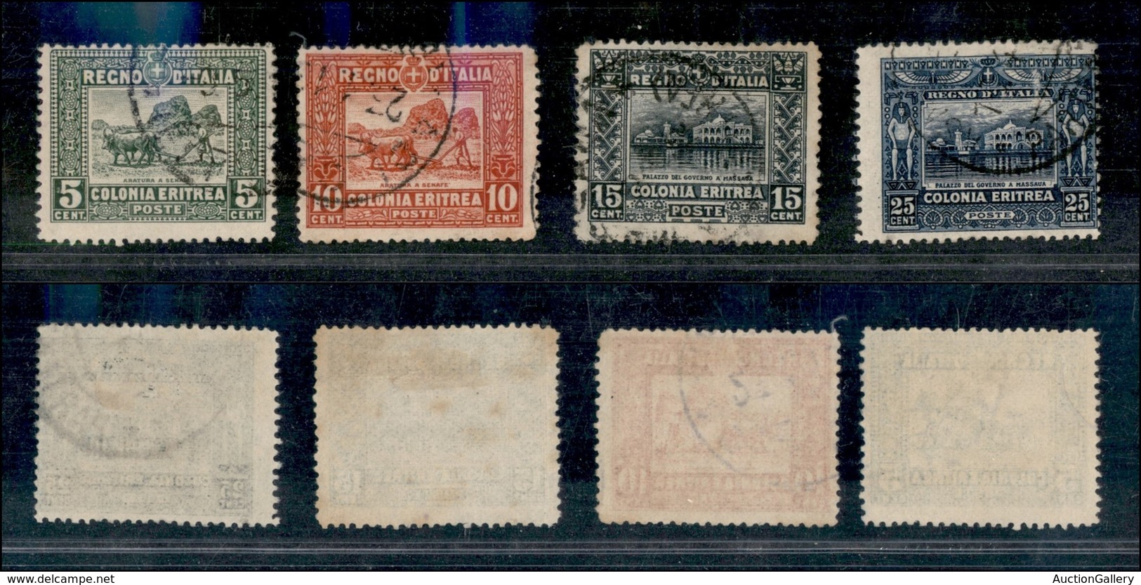 23003 COLONIE ITALIANE - ERITREA - 1910/1914 - Soggetti Africani (34/37) - Serie Completa Di 4 Valori - Usati (65) - Autres & Non Classés