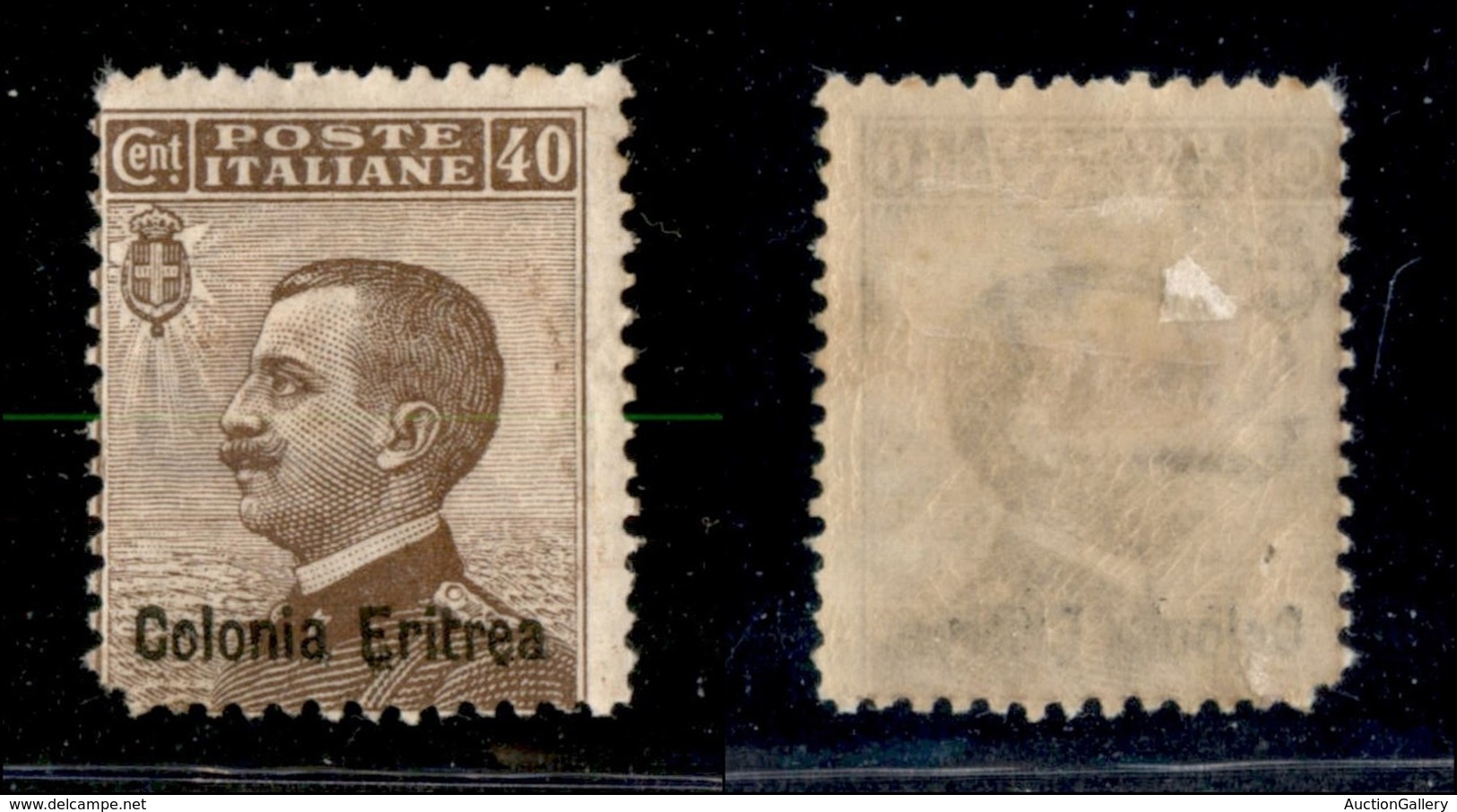 23004 COLONIE ITALIANE - ERITREA - 1916 - 40 Cent Michetti Soprastampato (38) - Nuovo Con Gomma - Dente Angolo Basso A S - Sonstige & Ohne Zuordnung