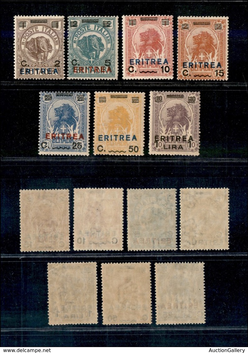 23026 COLONIE ITALIANE - ERITREA - 1924 - Somalia Soprastampati (80/86) - Serie Completa - Gomma Integra - Autres & Non Classés