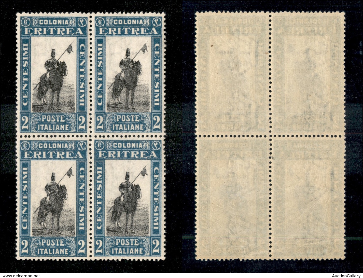 23046 COLONIE ITALIANE - ERITREA - 1930 - Quartina Del 2 Cent Soggetti Africani (155) - Gomma Integra (120) - Autres & Non Classés