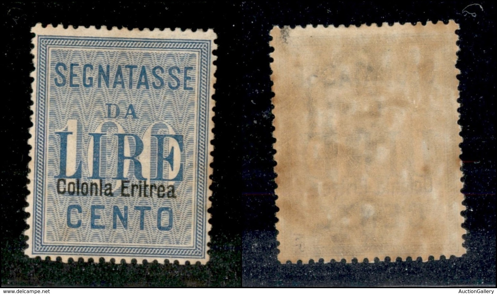 23071 COLONIE ITALIANE - ERITREA - 1903 – 100 Lire (13 – Segnatasse) Nuovo Con Gomma (leggeri Ingiallimenti) – Invisibil - Autres & Non Classés