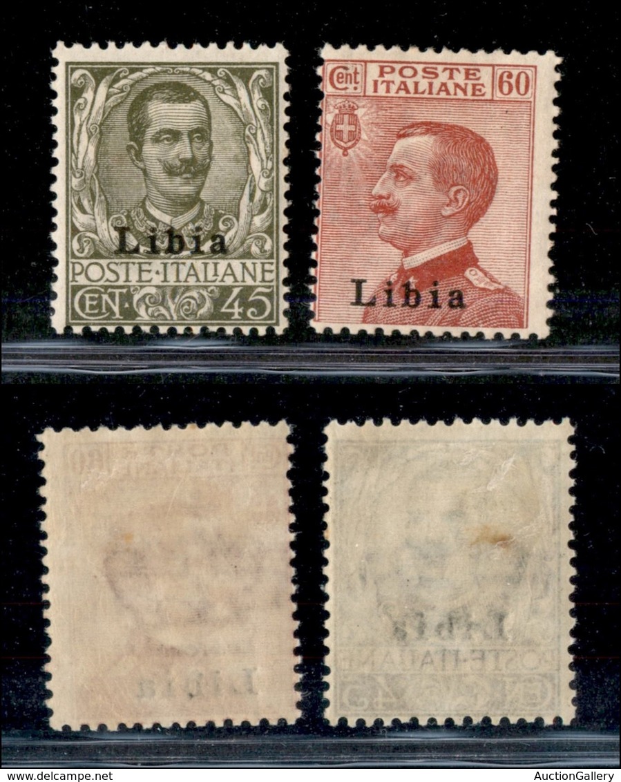 23118 COLONIE ITALIANE - LIBIA - 1917/1918 – 45 Cent Floreale + 60 Cent Michetti Soprastampati (18/19) Serie Completa Di - Autres & Non Classés