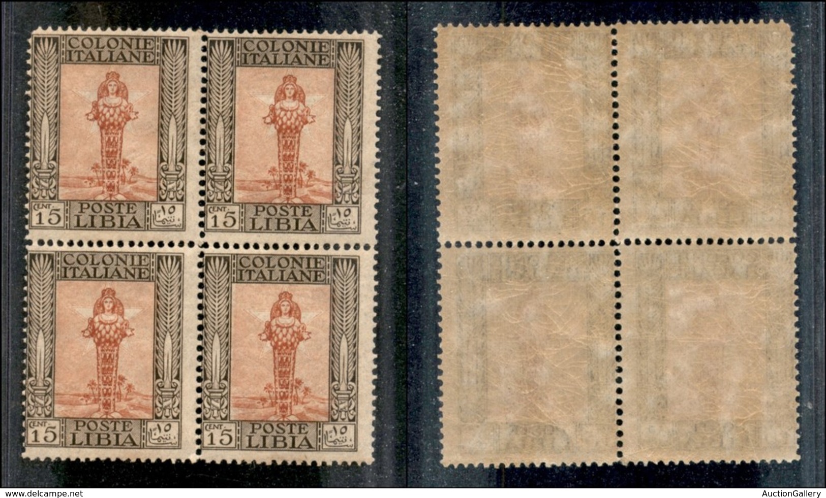 23144 COLONIE ITALIANE - LIBIA - 1924 - 15 Cent Pittorica (48) In Quartine - Gomma Integra (120+) - Autres & Non Classés