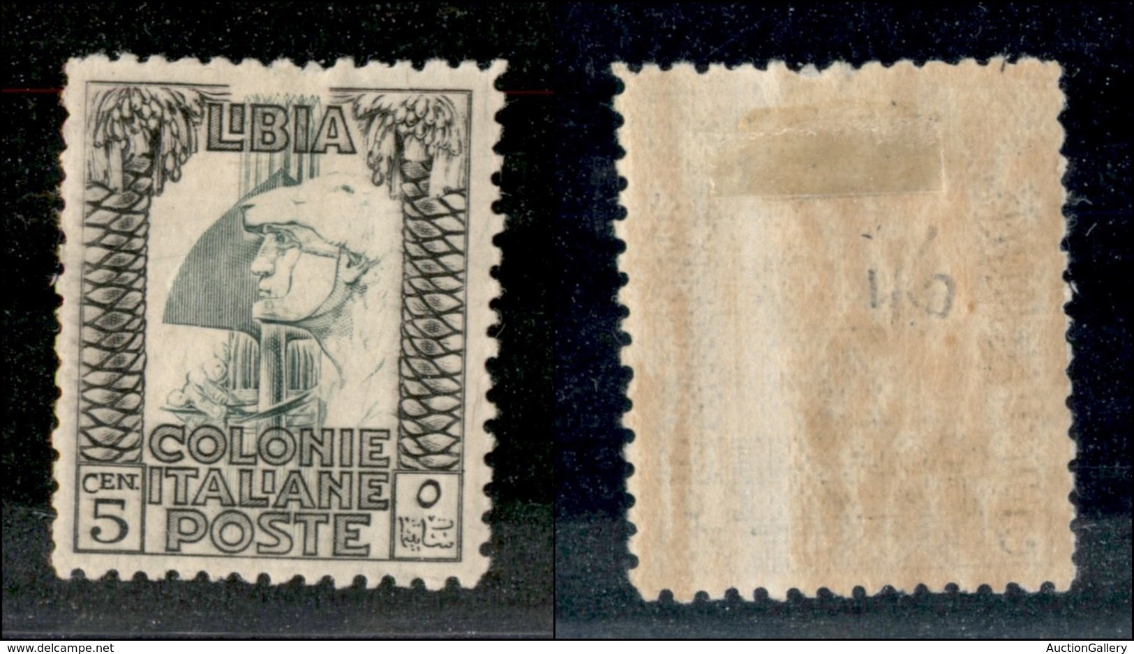 23158 COLONIE ITALIANE - LIBIA - 1929 - 5 Cent Pittorica (60) - Gomma Originale - Ben Centrato (200) - Autres & Non Classés