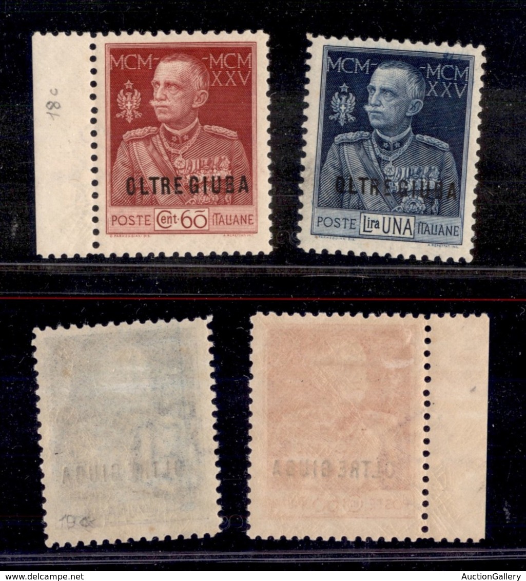 23239 COLONIE ITALIANE - OLTRE GIUBA - 1925/1926 - Giubileo Del Re Soprastampati (18/19) - 2 Valori Della Serie - Ottima - Autres & Non Classés