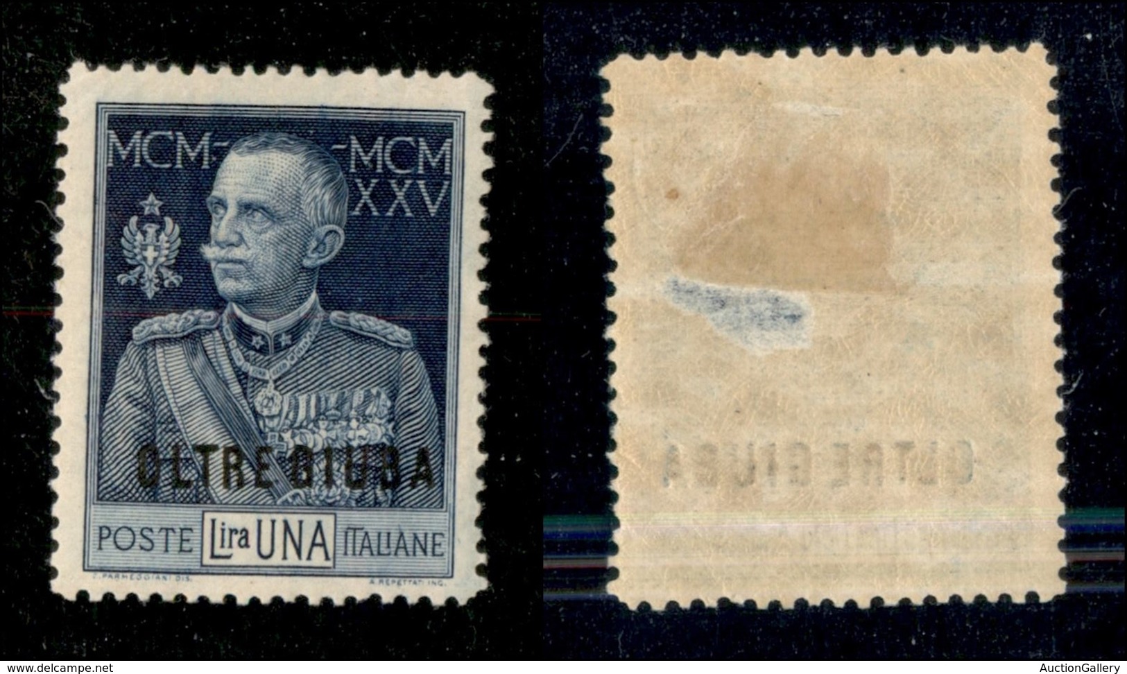 23240 COLONIE ITALIANE - OLTRE GIUBA - 1925 - 1 Lira Giubileo (22) Nuovo Con Gomma - Assottigliato Al Retro (1.100) - Autres & Non Classés