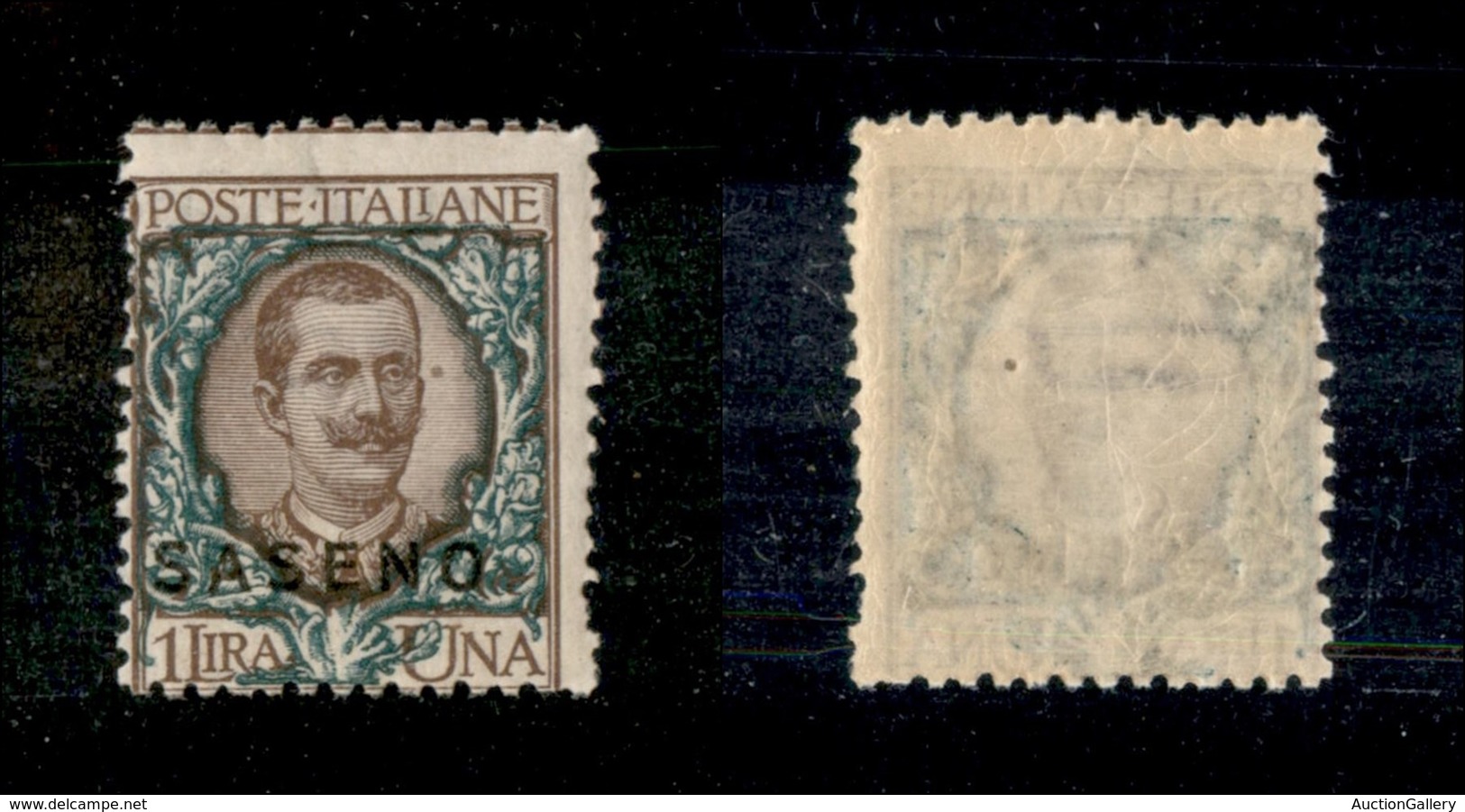 23269 COLONIE ITALIANE - SASENO - 1923 - 1 Lira Floreale Soprastampato (8) - Gomma Integra (175) - Autres & Non Classés