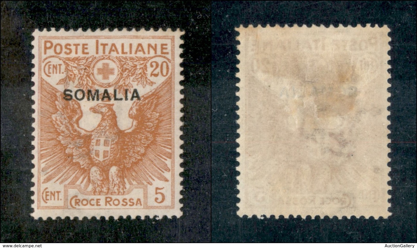 23293 COLONIE ITALIANE - SOMALIA - 1916 - 20 Cent + 5 Cent Croce Rossa (22) - Nuovo Con Gomma (35) - Autres & Non Classés