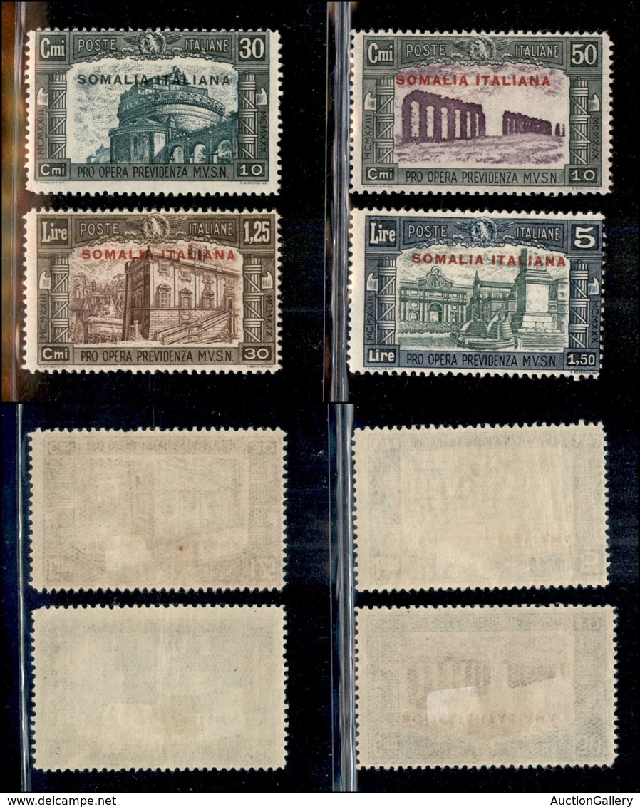 23325 COLONIE ITALIANE - SOMALIA - 1930 – Milizia III Soprastampati (140/143) – Serie Completa Di 4 Valori – Nuovi Con G - Autres & Non Classés