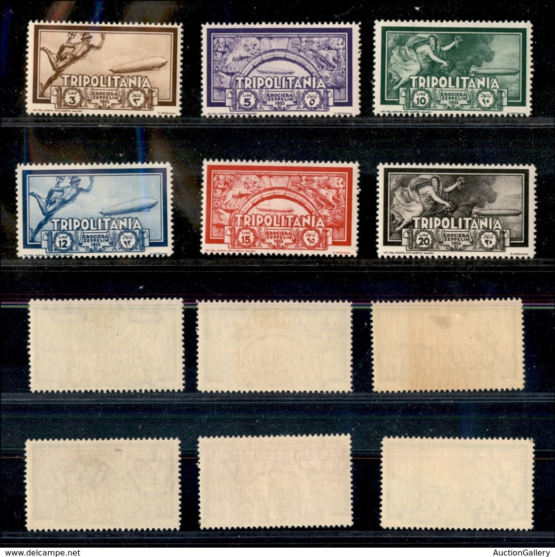 23351 COLONIE ITALIANE - TRIPOLITANIA - 1933 – Crociera Zeppelin (22/27 Posta Aerea) Serie Completa Di 6 Valori – Nuovi  - Autres & Non Classés