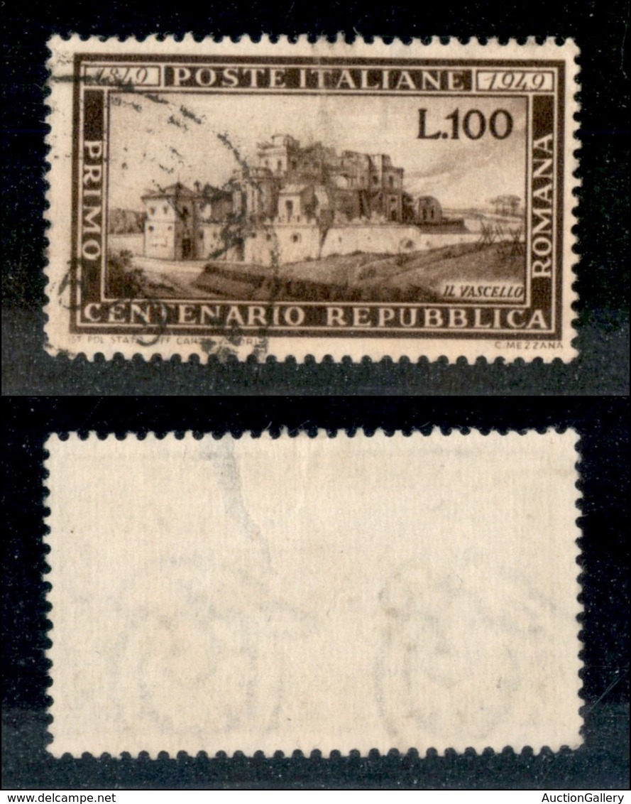23394 REPUBBLICA - POSTA ORDINARIA - 1949 – 100 Lire Repubblica Romana (600) Usato (160) - Autres & Non Classés