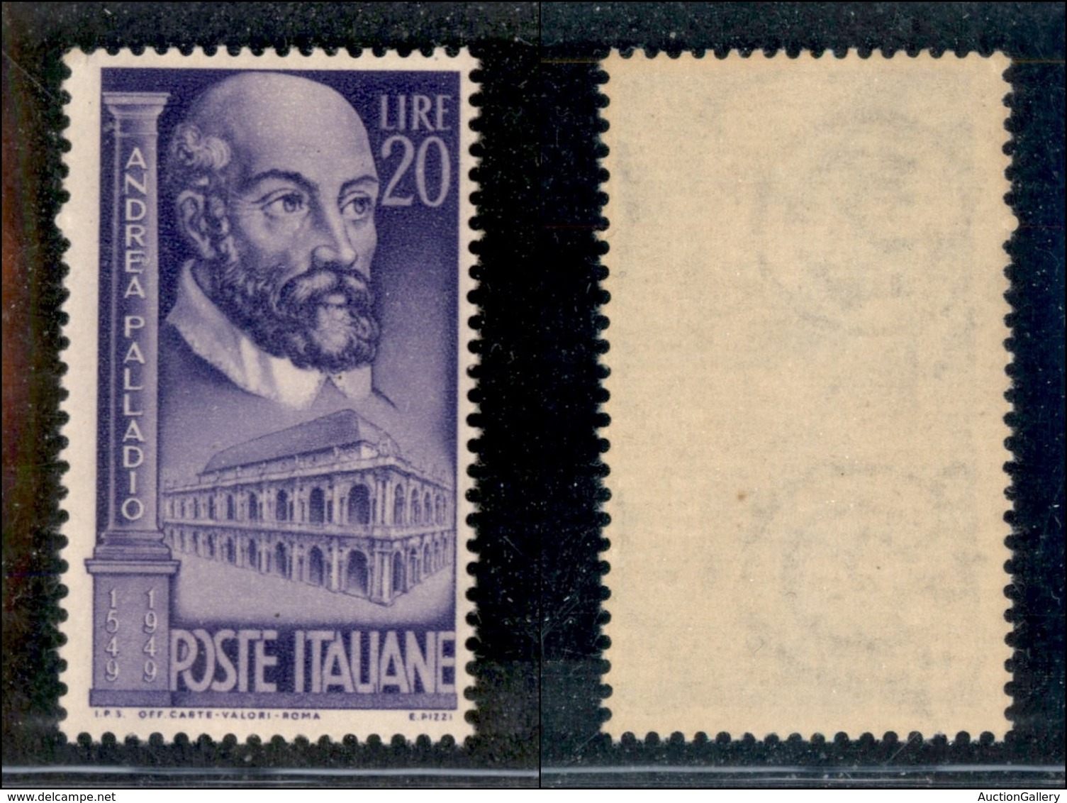 23404 REPUBBLICA - POSTA ORDINARIA - 1949 – 20 Lire Palladio (609) – Gomma Integra (20) - Other & Unclassified