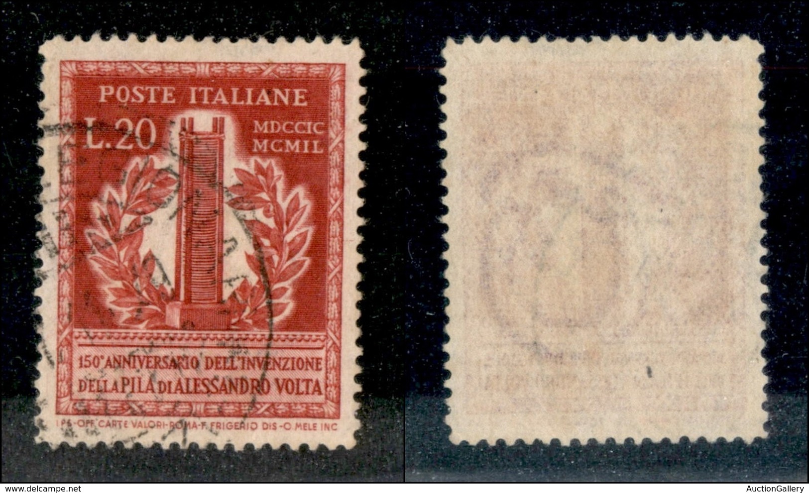 23407 REPUBBLICA - POSTA ORDINARIA - 1949 – 20 Lire Volta (611) Usato – Ruota Normale Destra - Sonstige & Ohne Zuordnung