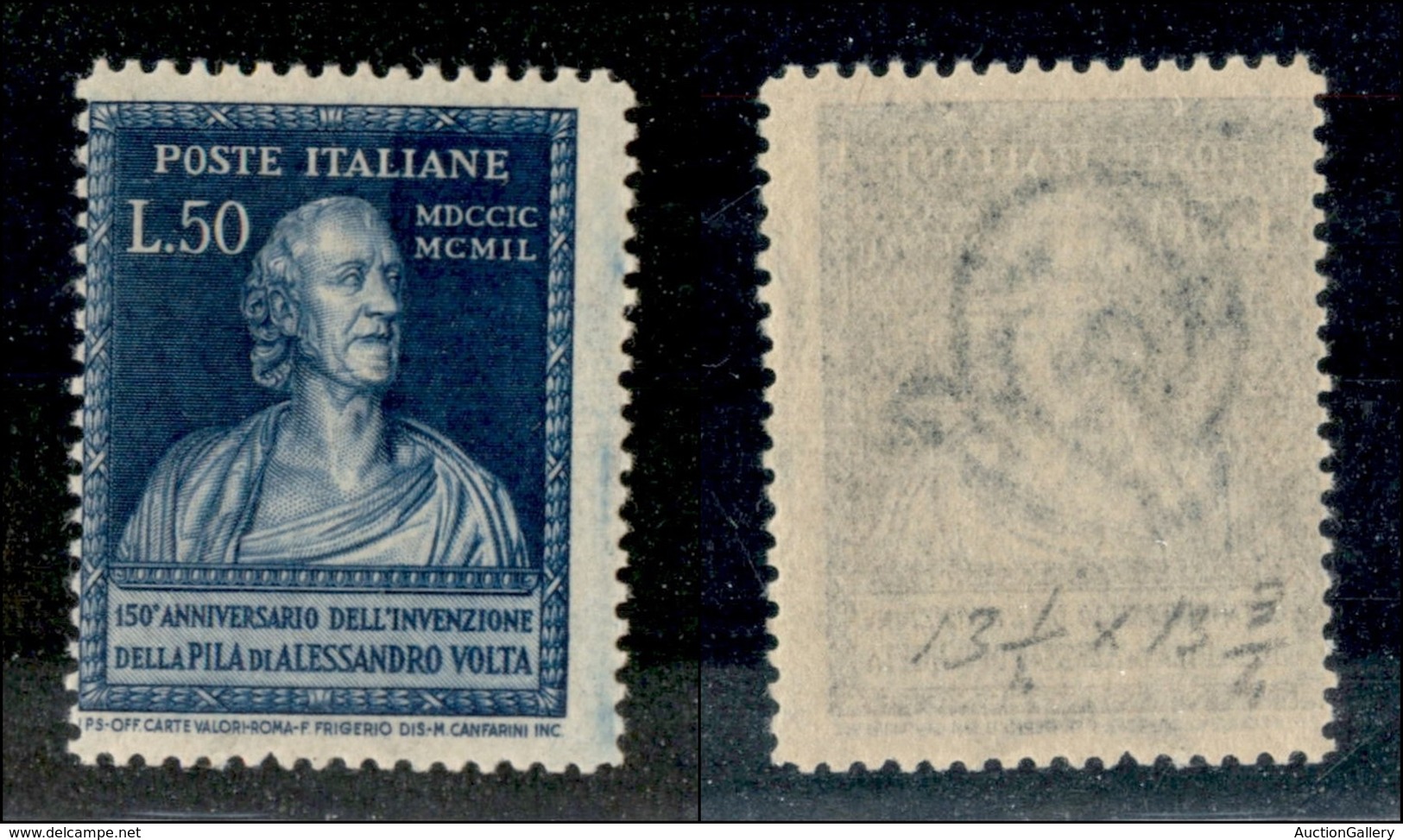 23408 REPUBBLICA - POSTA ORDINARIA - 1949 – 50 Lire Volta (612/I) Dentellato 13 ¼ X 13 ¾ – Gomma Integra (400) - Sonstige & Ohne Zuordnung