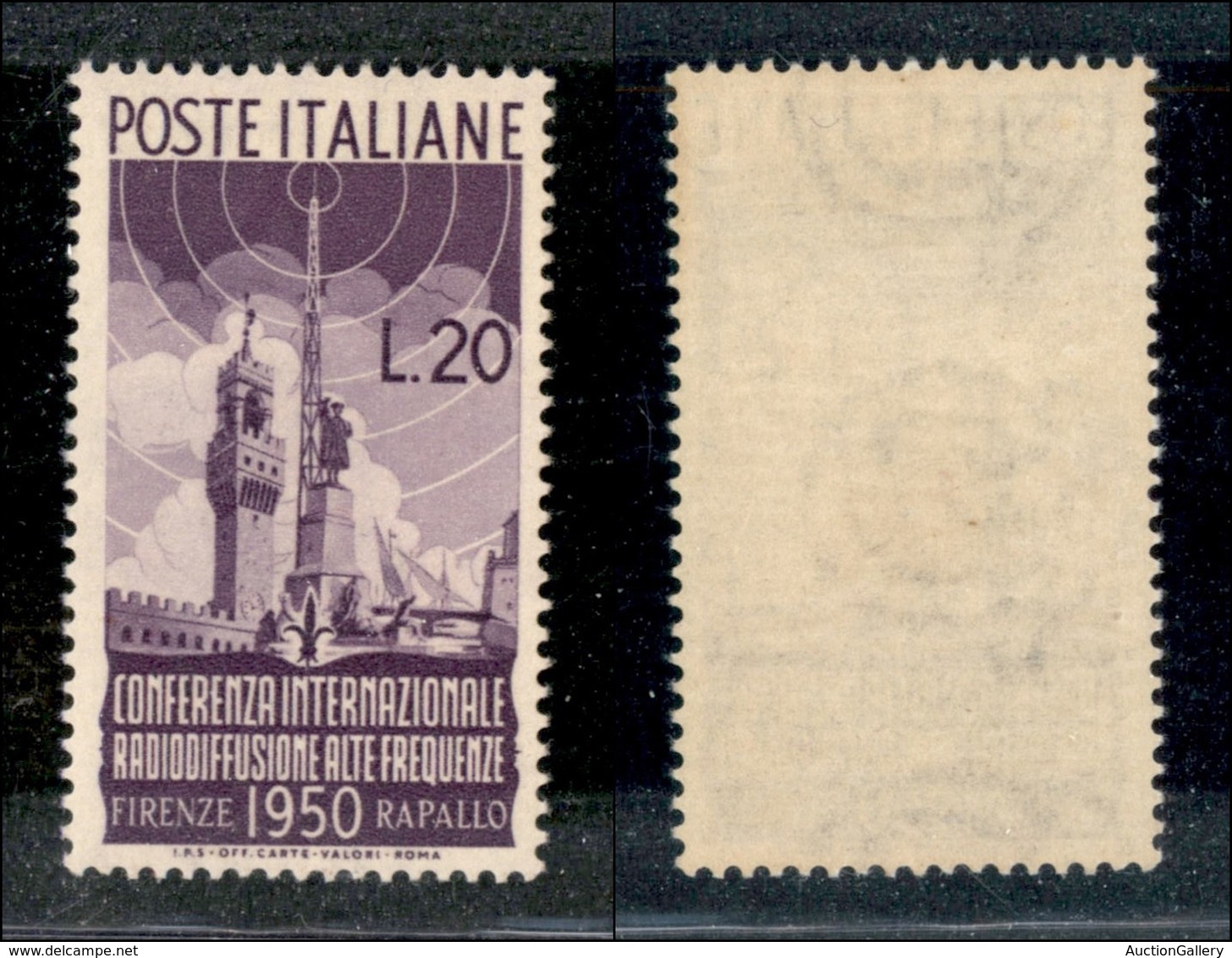 23412 REPUBBLICA - POSTA ORDINARIA - 1950 - 20 Lire Radiodiffusione (623) - Gomma Integra (30) - Andere & Zonder Classificatie