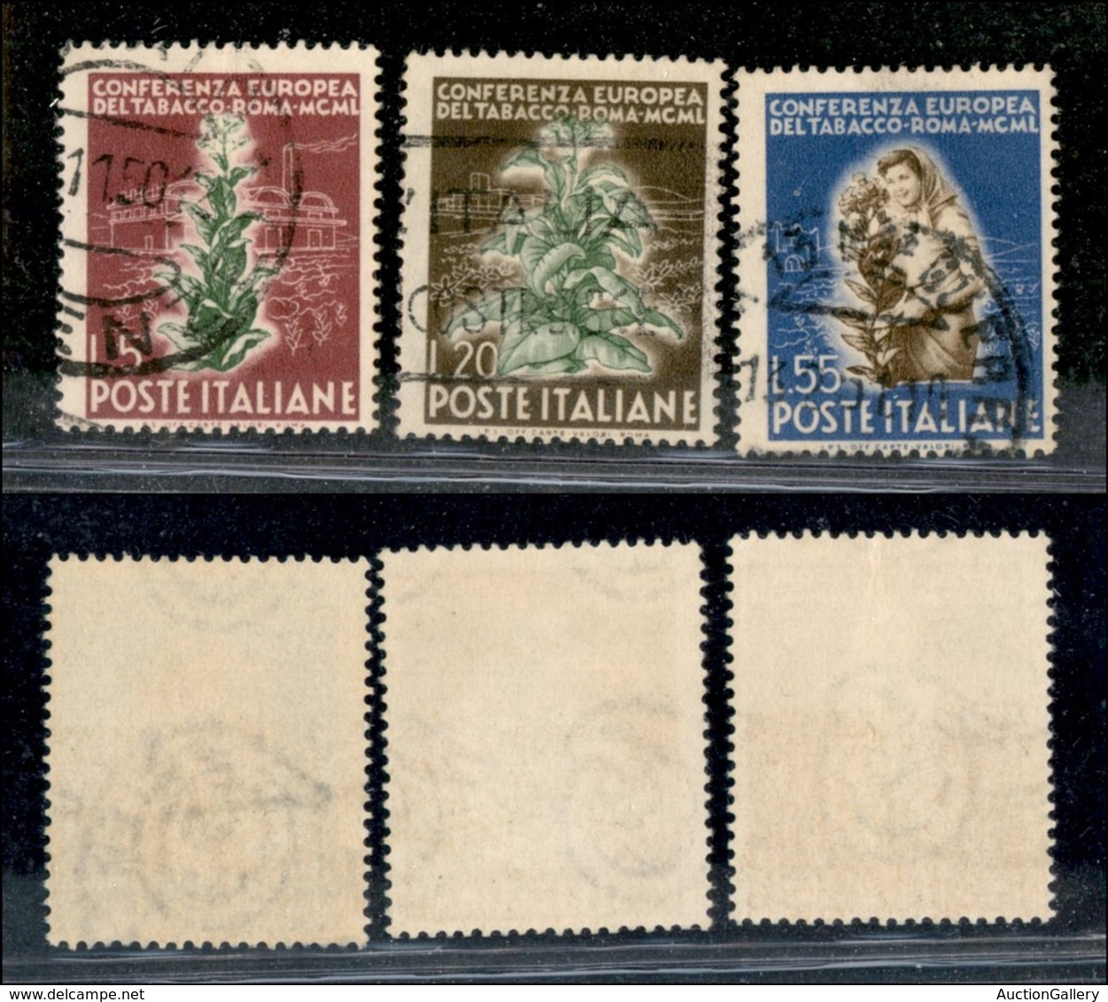 23415 REPUBBLICA - POSTA ORDINARIA - 1950 - Tabacco (629/631) - Serie Completa Usata (45) - Sonstige & Ohne Zuordnung