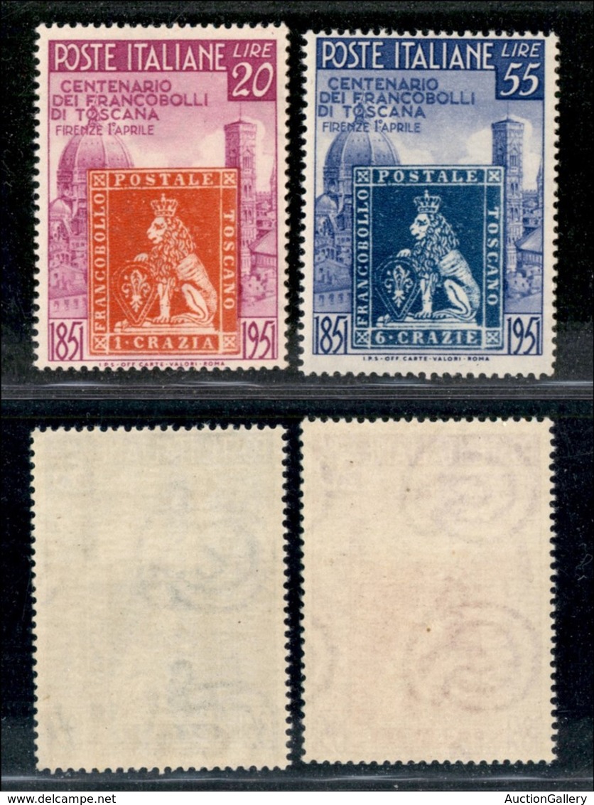 23423 REPUBBLICA - POSTA ORDINARIA - 1951 - Toscana (653/654) - Serie Completa - Gomma Integra (60) - Andere & Zonder Classificatie