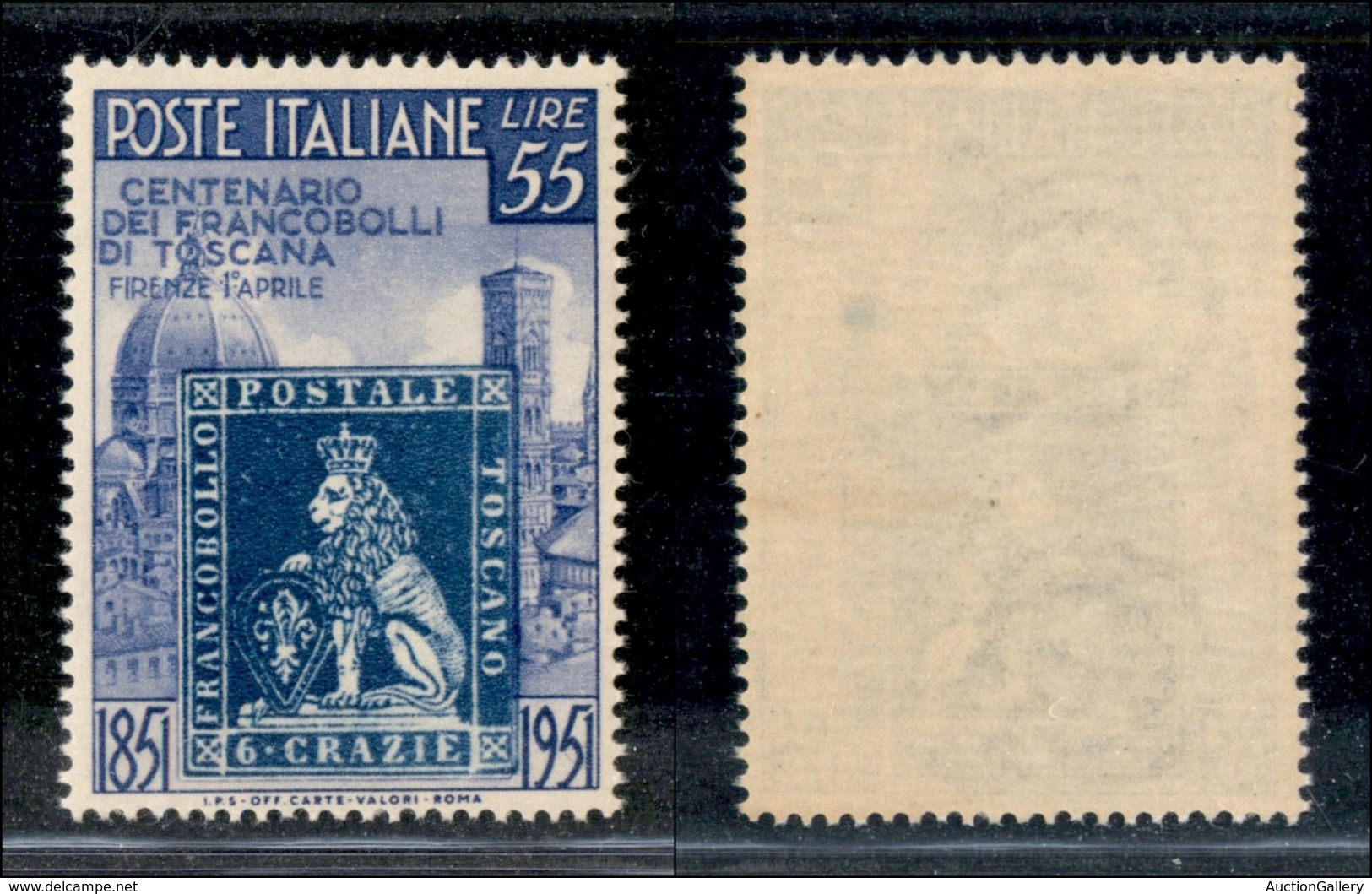 23425 REPUBBLICA - POSTA ORDINARIA - 1951 - 55 Lire Toscana (654) - Gomma Integra (60) - Sonstige & Ohne Zuordnung